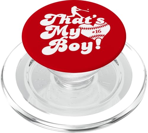 Custom Das ist mein Junge #16 Trikot Baseball Mama Baseball Papa PopSockets PopGrip für MagSafe Custom Das ist mein Junge #16 Trikot Baseball Mama Baseball Papa PopSockets PopGrip für MagSafe von That's My Boy Baseball Number Jersey Favorites