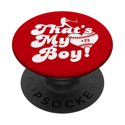 Custom Das ist mein Junge #19 Trikot Baseball Mama Baseball Papa PopSockets Klebender PopGrip Custom Das ist mein Junge #19 Trikot Baseball Mama Baseball Papa PopSockets Klebender PopGrip von That's My Boy Baseball Number Jersey Favorites