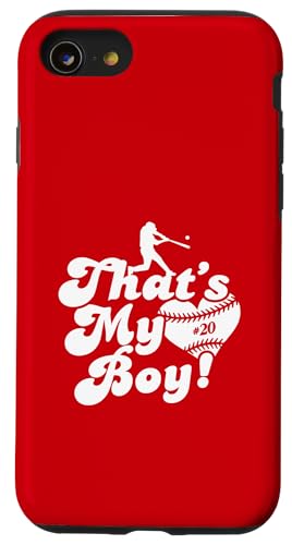 Custom Das ist mein Junge #20 Trikot Baseball Mama Baseball Papa Hülle für iPhone SE (2020) / 7 / 8 von That's My Boy Baseball Number Jersey Favorites