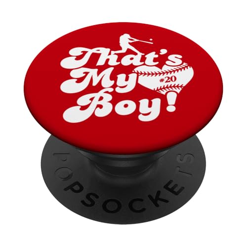 Custom Das ist mein Junge #20 Trikot Baseball Mama Baseball Papa PopSockets Klebender PopGrip Custom Das ist mein Junge #20 Trikot Baseball Mama Baseball Papa PopSockets Klebender PopGrip von That's My Boy Baseball Number Jersey Favorites