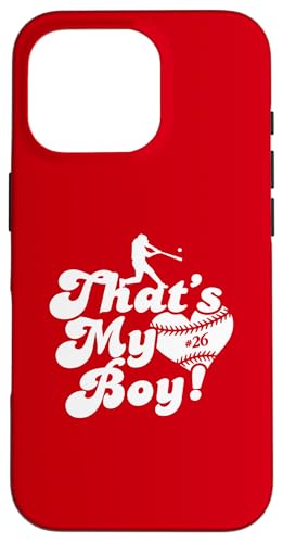 Custom Das ist mein Junge #26 Trikot Baseball Mama Baseball Papa Hülle für iPhone 16 Pro Custom Das ist mein Junge #26 Trikot Baseball Mama Baseball Papa Hülle für iPhone 16 Pro von That's My Boy Baseball Number Jersey Favorites