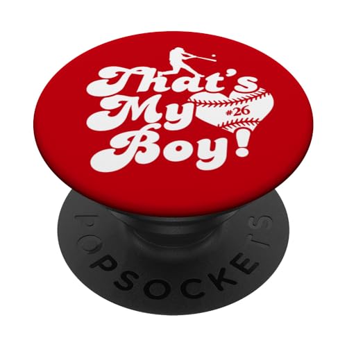 Custom Das ist mein Junge #26 Trikot Baseball Mama Baseball Papa PopSockets Klebender PopGrip Custom Das ist mein Junge #26 Trikot Baseball Mama Baseball Papa PopSockets Klebender PopGrip von That's My Boy Baseball Number Jersey Favorites
