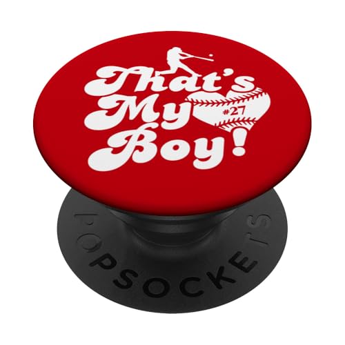 Custom Das ist mein Junge #27 Trikot Baseball Mama Baseball Papa PopSockets Klebender PopGrip Custom Das ist mein Junge #27 Trikot Baseball Mama Baseball Papa PopSockets Klebender PopGrip von That's My Boy Baseball Number Jersey Favorites