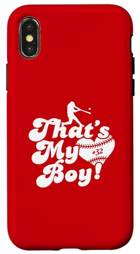 Custom Das ist mein Junge #32 Trikot Baseball Mama Baseball Papa Hülle für iPhone X/XS Custom Das ist mein Junge #32 Trikot Baseball Mama Baseball Papa Hülle für iPhone X/XS von That's My Boy Baseball Number Jersey Favorites