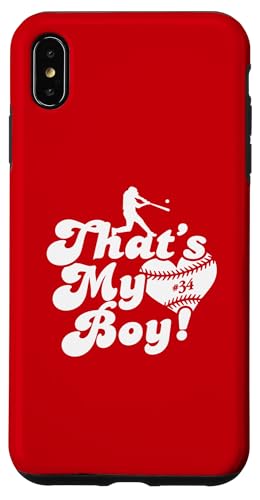 Custom Das ist mein Junge #34 Trikot Baseball Mama Baseball Papa Hülle für iPhone XS Max Custom Das ist mein Junge #34 Trikot Baseball Mama Baseball Papa Hülle für iPhone XS Max von That's My Boy Baseball Number Jersey Favorites