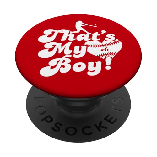 Custom Das ist mein Junge #6 Trikot Baseball Mama Baseball Papa PopSockets Klebender PopGrip Custom Das ist mein Junge #6 Trikot Baseball Mama Baseball Papa PopSockets Klebender PopGrip von That's My Boy Baseball Number Jersey Favorites