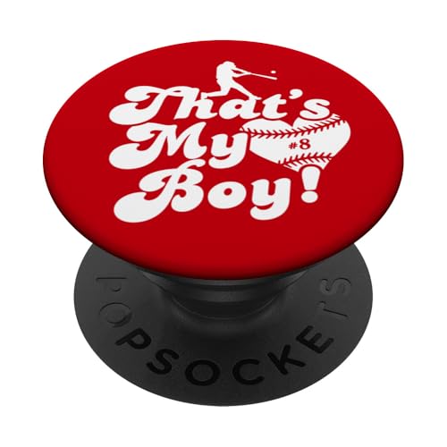 Custom Das ist mein Junge #8 Trikot Baseball Mama Baseball Papa PopSockets Klebender PopGrip Custom Das ist mein Junge #8 Trikot Baseball Mama Baseball Papa PopSockets Klebender PopGrip von That's My Boy Baseball Number Jersey Favorites