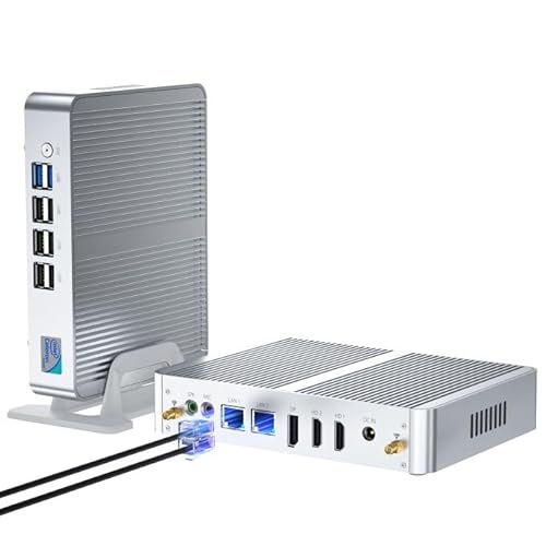 Thdeukoty Mini PC Alder Lake N100 (up to 3.4GHz), Desktop Computer Fanless Windows 11 Pro, 16G DDR4 RAM/512G SSD/4K UHD/WiFi 6, BT 5.2/Dual LAN for Business Home Office Recreation von Thdeukoty