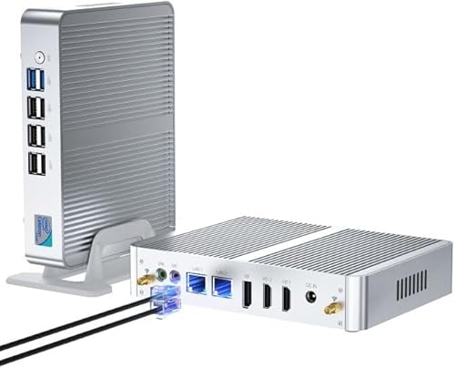 Thdeukoty Mini PC Alder Lake N100 (up to 3.4GHz), Desktop Computer Fanless Windows 11 Pro, 8G DDR4 RAM/128G SSD/4K UHD/WiFi 6, BT 5.2/Dual LAN for Business Home Office Recreation von Thdeukoty