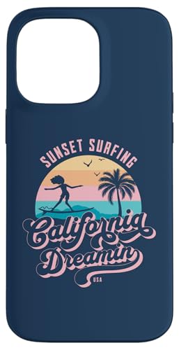 Surfen bei Sonnenuntergang in California Dreamin Hülle für iPhone 14 Pro Max von The Aqua Cottage