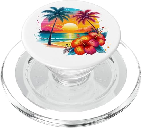 Tropischer Strand-Sonnenuntergang PopSockets PopGrip für MagSafe von The Aqua Cottage