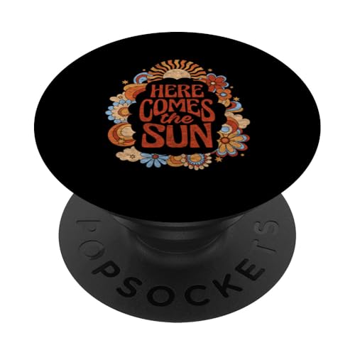 The Beatles - Here Comes The Sun Retro-Vintage-Blumen PopSockets mit austauschbarem PopGrip von The Beatles