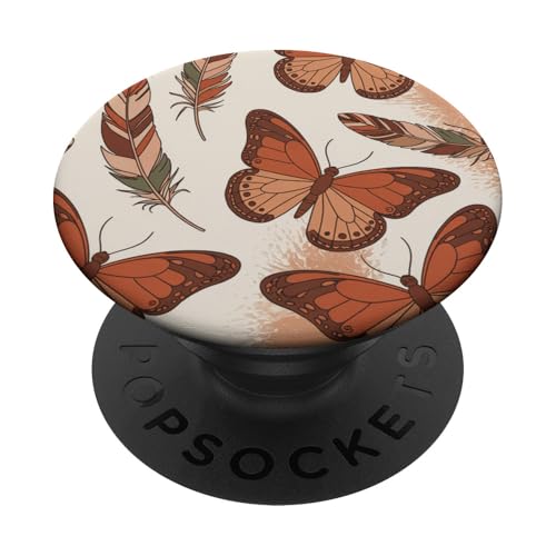 Boho Schmetterlinge Federn Natur Schmetterling Liebhaber PopSockets Klebender PopGrip von The Beauty Butterfly Store