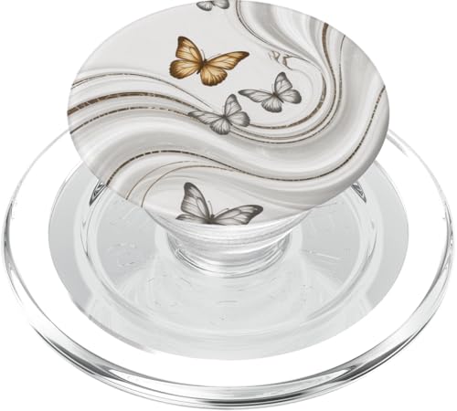 Elegante Schmetterlings-Marmor-Kunst PopSockets PopGrip für MagSafe von The Beauty Butterfly Store