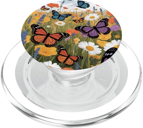 Mädchen Schmetterling Wildblume Wiese Natur Garten Frühling Frauen PopSockets PopGrip für MagSafe Mädchen Schmetterling Wildblume Wiese Natur Garten Frühling Frauen PopSockets PopGrip für MagSafe von The Beauty Butterfly Store