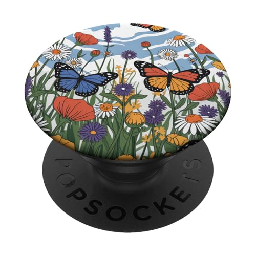 Nature Garden Frühling Mädchen Schmetterling Wildblumenwiese PopSockets Klebender PopGrip Nature Garden Frühling Mädchen Schmetterling Wildblumenwiese PopSockets Klebender PopGrip von The Beauty Butterfly Store