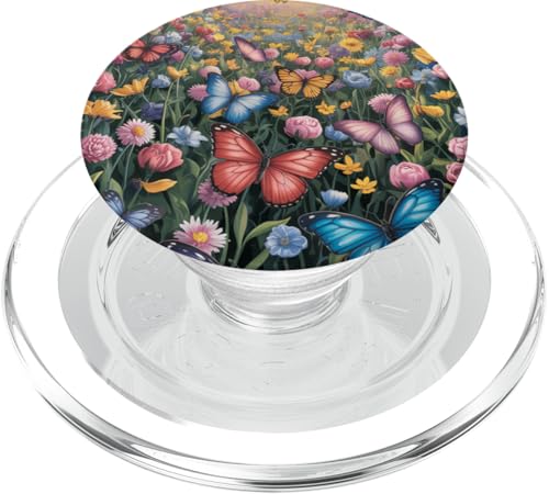 Nature Garden Schmetterling Wildblumenwiese Frühling Mädchen PopSockets PopGrip für MagSafe von The Beauty Butterfly Store