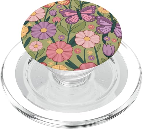 Niedliches Kawaii-Schmetterlings-Blumenmuster PopSockets PopGrip für MagSafe von The Beauty Butterfly Store