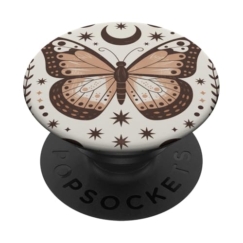 Schmetterling Boho Art Himmlische Natur Halbmond PopSockets Klebender PopGrip von The Beauty Butterfly Store