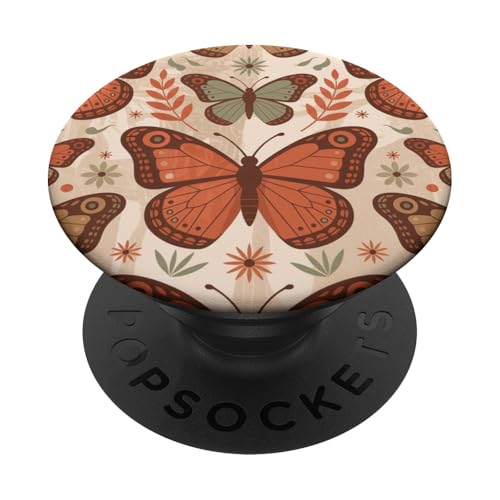 Schmetterling Boho Art Retro Natur Muster PopSockets Klebender PopGrip von The Beauty Butterfly Store