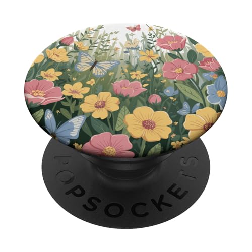 Schmetterling Frühling Mädchen Wildblumenwiese Natur Garten PopSockets Klebender PopGrip Schmetterling Frühling Mädchen Wildblumenwiese Natur Garten PopSockets Klebender PopGrip von The Beauty Butterfly Store