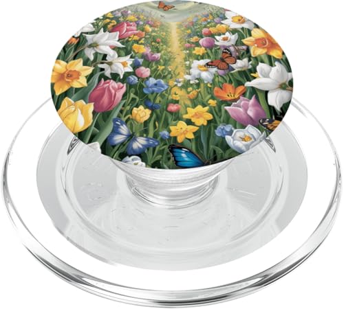 Schmetterling Wildblumenwiese Natur Garten Frühling Frauen PopSockets PopGrip für MagSafe von The Beauty Butterfly Store