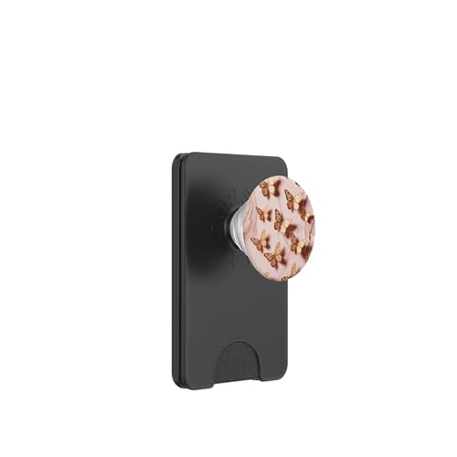 Schmetterlinge Marmor Rosa Braun Ästhetische Kunst PopSockets PopWallet für MagSafe von The Beauty Butterfly Store