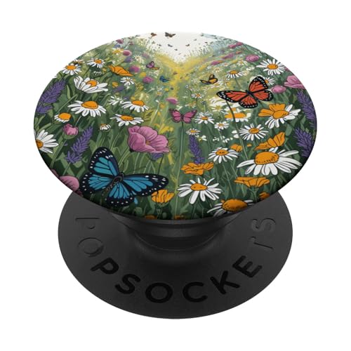 Wildblumenwiese Natur Garten Schmetterling Frühling Frauen Mädchen PopSockets Klebender PopGrip Wildblumenwiese Natur Garten Schmetterling Frühling Frauen Mädchen PopSockets Klebender PopGrip von The Beauty Butterfly Store