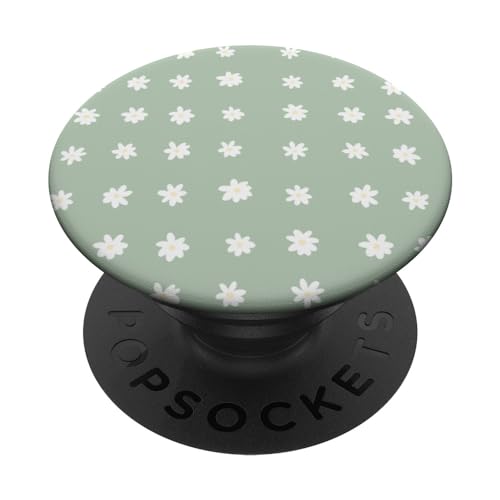 Boho-neutrale Farben, Weiß, SommerGänseblümchen, hellgrünes Muster PopSockets Klebender PopGrip Boho-neutrale Farben, Weiß, SommerGänseblümchen, hellgrünes Muster PopSockets Klebender PopGrip von The Best Summer Floral Designs