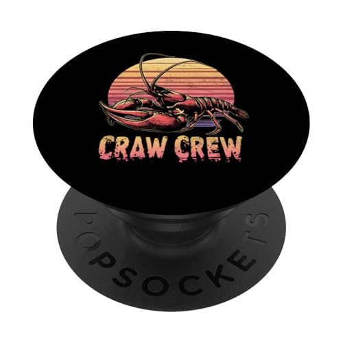 Craw Crew Crawfish Boil Crew Cool Cajun im Retro-Look bei Sonnenuntergang PopSockets Klebender PopGrip von The Cajun & The Crawfish