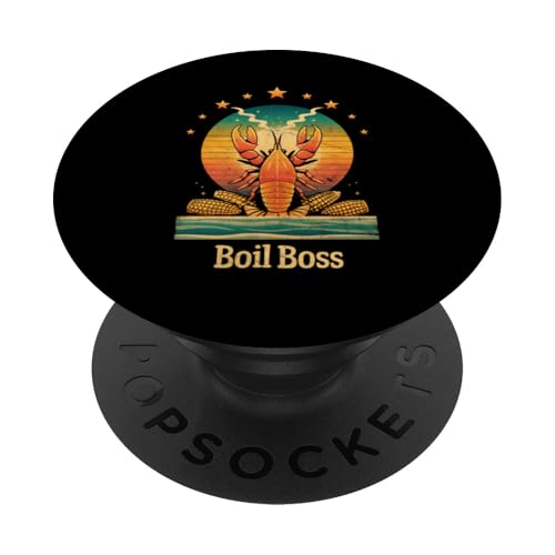 Crawfish Boil Boss Cajun-Food-Festival im Retro-Stil bei Sonnenuntergang PopSockets Klebender PopGrip Crawfish Boil Boss Cajun-Food-Festival im Retro-Stil bei Sonnenuntergang PopSockets Klebender PopGrip von The Cajun & The Crawfish