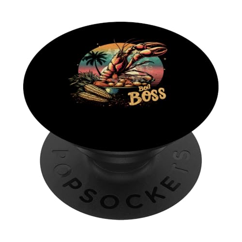 Crawfish Boil Boss Cajun-Food-Festival im Retro-Stil bei Sonnenuntergang PopSockets Klebender PopGrip Crawfish Boil Boss Cajun-Food-Festival im Retro-Stil bei Sonnenuntergang PopSockets Klebender PopGrip von The Cajun & The Crawfish