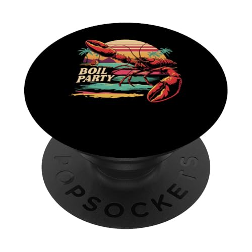 Crawfish Boil Party Cajun-Food-Festival im Retro-Stil bei Sonnenuntergang PopSockets Klebender PopGrip Crawfish Boil Party Cajun-Food-Festival im Retro-Stil bei Sonnenuntergang PopSockets Klebender PopGrip von The Cajun & The Crawfish