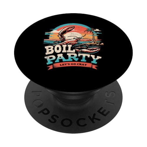Crawfish Boil Party Cajun-Food-Festival im Retro-Stil bei Sonnenuntergang PopSockets Klebender PopGrip Crawfish Boil Party Cajun-Food-Festival im Retro-Stil bei Sonnenuntergang PopSockets Klebender PopGrip von The Cajun & The Crawfish