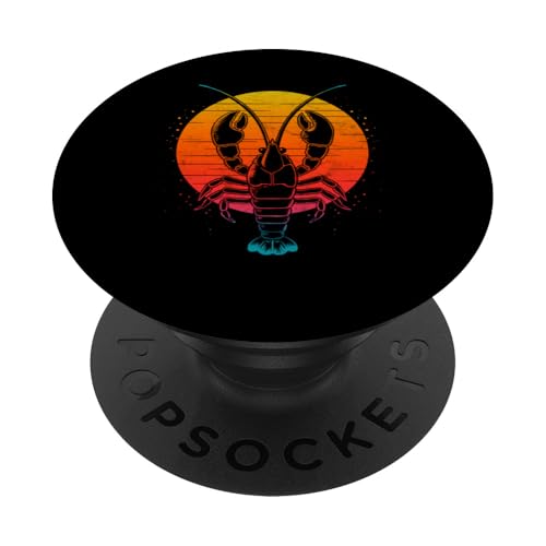 Crawfish Boil Party im Retro-Stil bei Sonnenuntergang, cooles Hummer-Cajun-Festival PopSockets Klebender PopGrip von The Cajun & The Crawfish