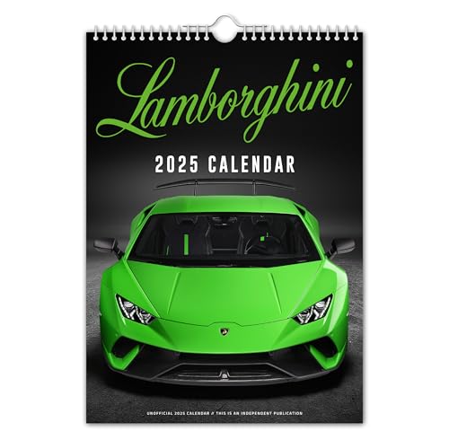 The Calendar King Lambo Wandkalender 2025, nostalgisch, Auto, Oldtimer, Weihnachten, Geburtstag, Geschenkidee, Geschenk, Wichteln, Büro, Geschenk (Vollfarbig, A4-Größe) von The Calendar King