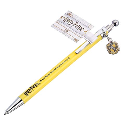 Harry Potter Official Blue Ink Hufflepuff House Crest Pen Charm Hogwarts UTTA3624_1 gelb einheitsgröße von The Carat Shop