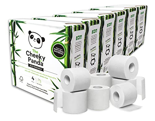 The Cheeky Panda Bambus Toilettenpapier 3-Lagig Großpackung | 24 Rollen x 200 Blatt (4 Rollen x 6) | Klopapier Plastikfrei Verpackt | Eco WC Papier von The Cheeky Panda