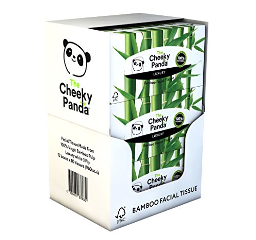 The Cheeky Panda Gesichtstücher aus Bambus, Multipack, 12 Boxen (960 Taschentücher) | Weiche, starke und nachhaltige Taschentücher (Verpackung kann variieren) von The Cheeky Panda