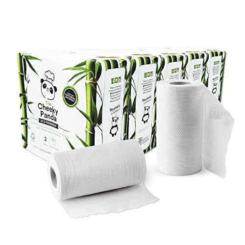 The Cheeky Panda Küchenrolle Großpackung Bambus 1000 Blatt | 2-Lagig Papierhandtücher |10 Rollen | Super Saugfähig und Nachhaltig von The Cheeky Panda