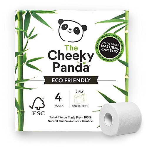 The Cheeky Panda Toilettenpapier, 3 Stärken | 4 Rollen Toilettenpapier | Toilettenpapier Bambus von The Cheeky Panda