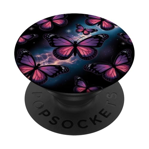 Galaxy Butterfly Dream, kosmische Nachtkunst PopSockets Klebender PopGrip von The Cosmic Butterfly Co.