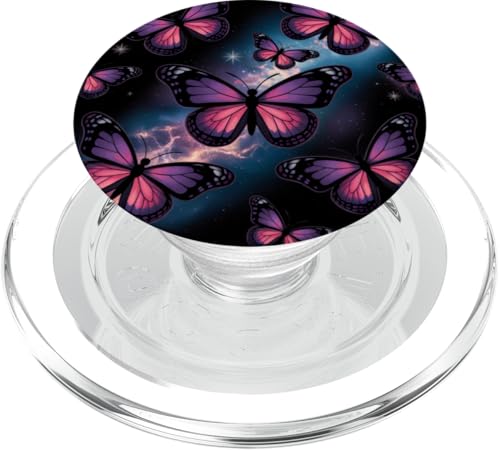 Galaxy Butterfly Dream, kosmische Nachtkunst PopSockets PopGrip für MagSafe von The Cosmic Butterfly Co.