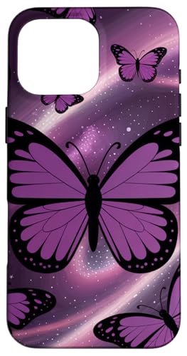 Lila Schmetterlinge Galaxie verträumter Sternenhimmel Hülle für iPhone 16 Pro Max von The Cosmic Butterfly Co.