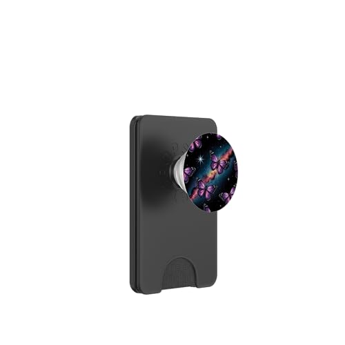 Lila Schmetterlinge Kosmische Galaxie Sterne Kunst PopSockets PopWallet für MagSafe von The Cosmic Butterfly Co.
