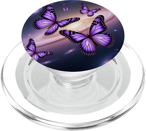 Lila Schmetterlinge Kosmische Galaxie Sterne PopSockets PopGrip für MagSafe von The Cosmic Butterfly Co.