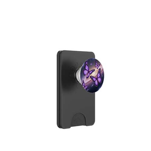Lila Schmetterlinge Kosmische Galaxie Sterne PopSockets PopWallet für MagSafe von The Cosmic Butterfly Co.