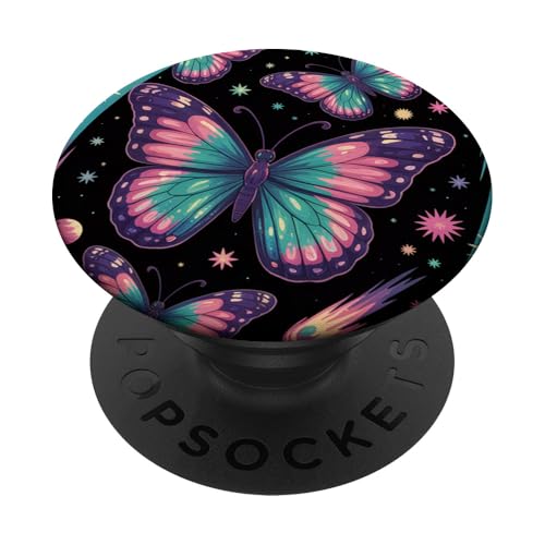 Pastell Schmetterling Galaxie Weltraum Fantasy Kunst PopSockets Klebender PopGrip von The Cosmic Butterfly Co.