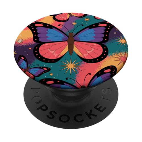 Pastellfarben Kosmischer Schmetterling Galaxie Weltraum Saturn Sterne PopSockets Klebender PopGrip von The Cosmic Butterfly Co.