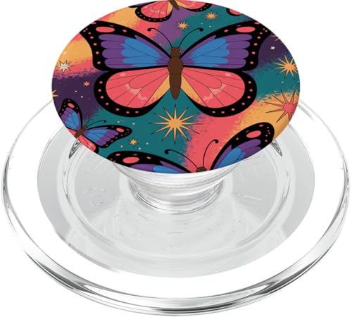 Pastellfarben Kosmischer Schmetterling Galaxie Weltraum Saturn Sterne PopSockets PopGrip für MagSafe von The Cosmic Butterfly Co.